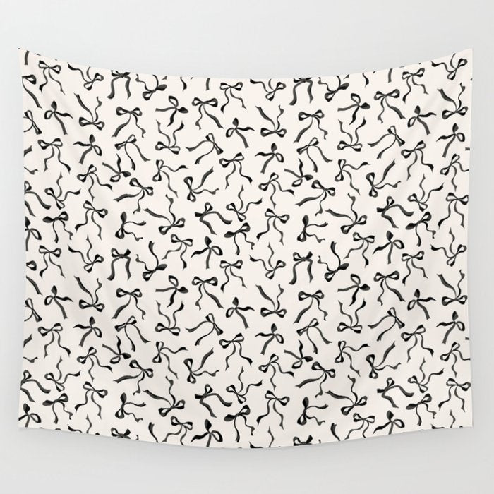 Coquette black Bows Wall Tapestry Gallery Image 4