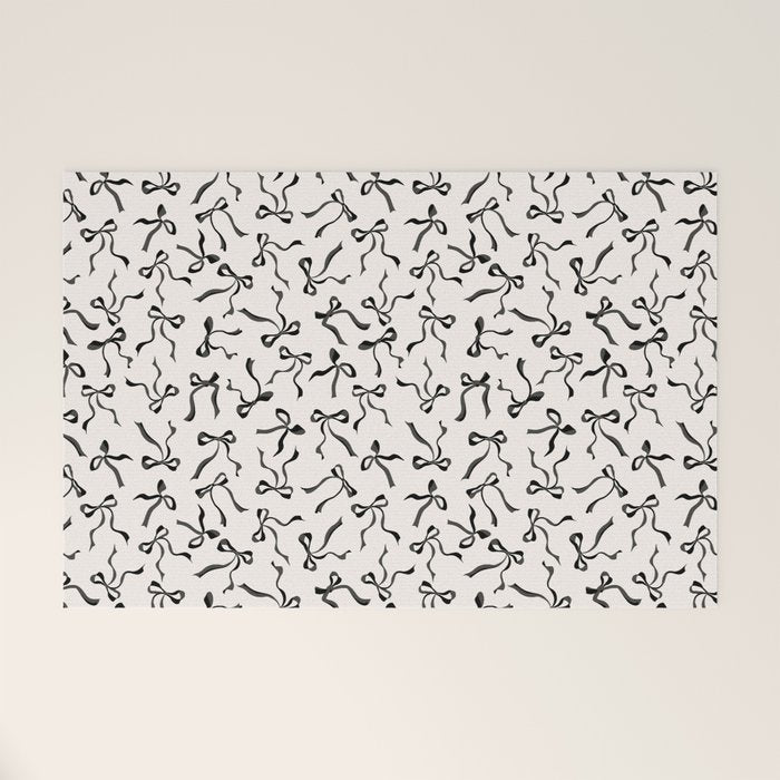 Coquette black Bows Welcome Mat Gallery Image 1