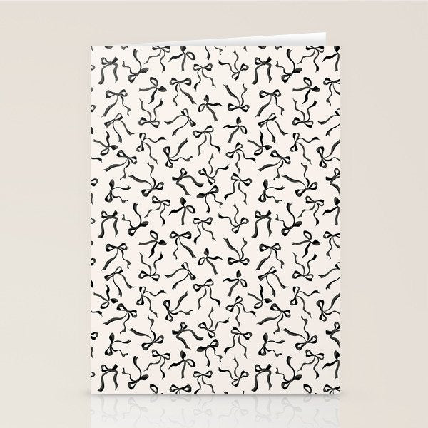 Coquette black Bows Stationery Card Gallery Image 1
