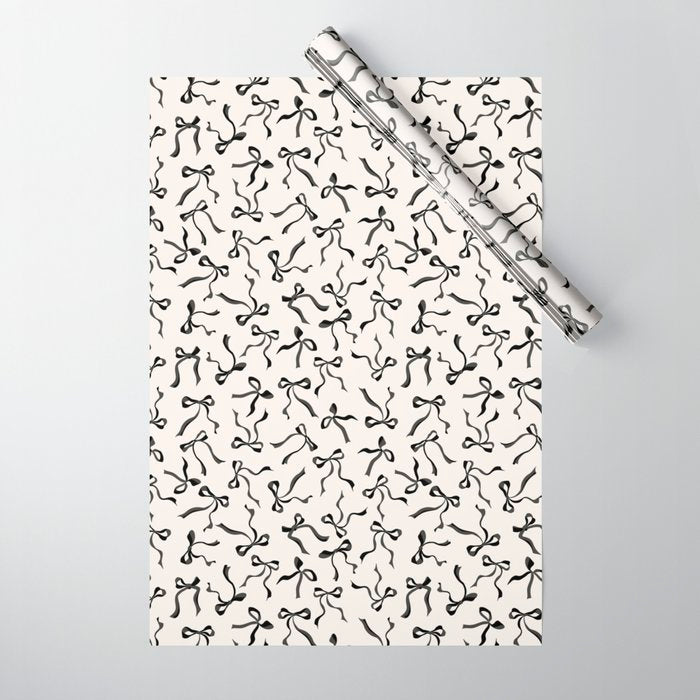 Coquette black Bows Wrapping Paper Gallery Image 1