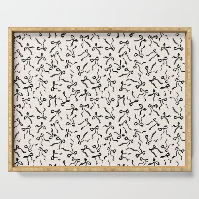 Coquette black Bows Serving Tray Gallery Image 1