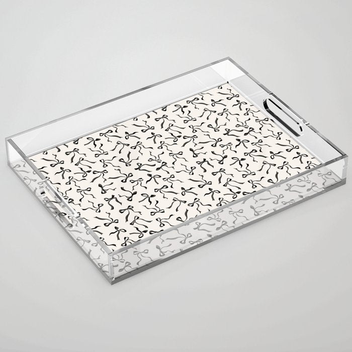 Coquette black Bows Acrylic Tray Gallery Image 1