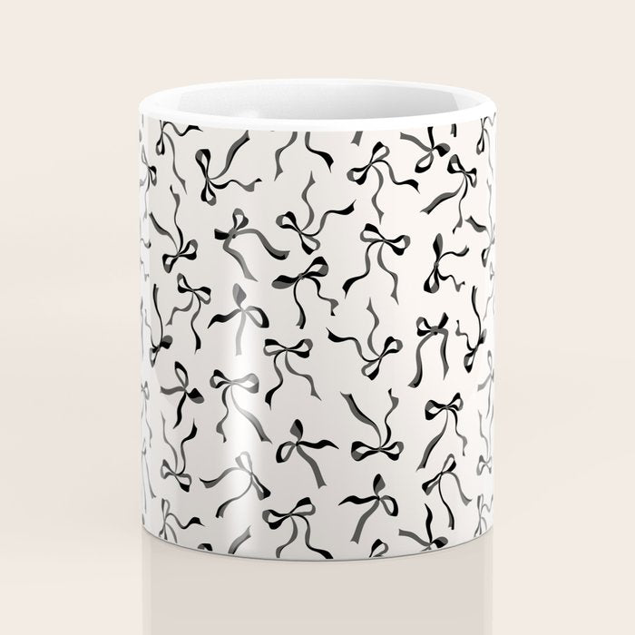 Coquette black Bows Coffee Mug Gallery Image 4