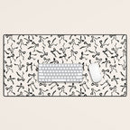 Coquette black Bows Desk Mat Gallery Image 1