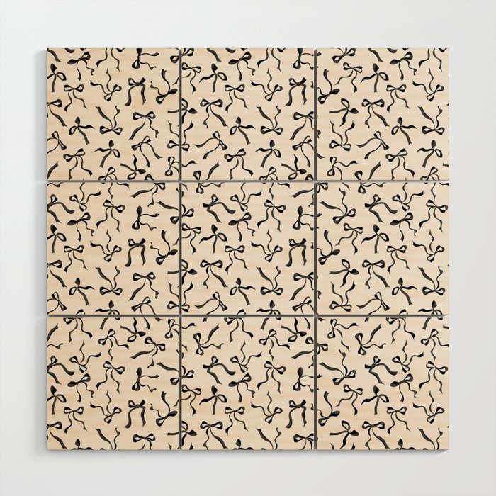 Coquette black Bows Wood Wall Art Gallery Image 1