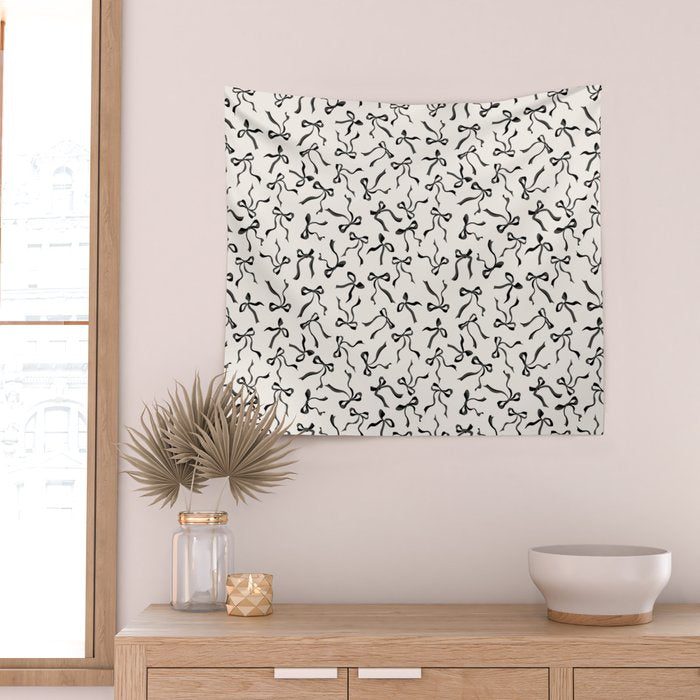 Coquette black Bows Wall Tapestry Gallery Image 2