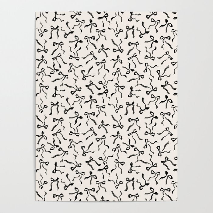Coquette black Bows Poster