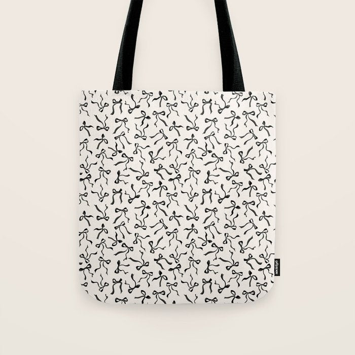 Coquette black Bows Tote Bag Gallery Image 1