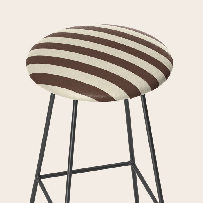 Stripes of Brown and Cream Stool Gallery Image 2