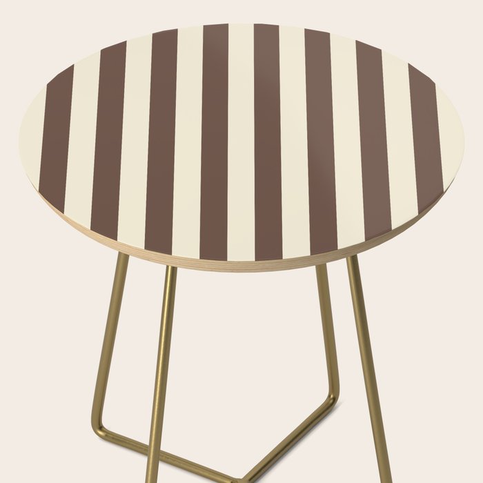 Stripes of Brown and Cream Side Table Gallery Image 2