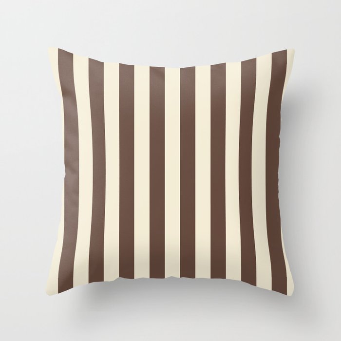 Stripes of Brown and Cream Throw Pillow Gallery Image 1