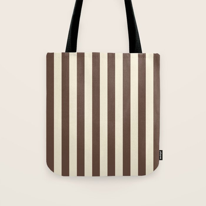 Stripes of Brown and Cream Tote Bag Gallery Image 1