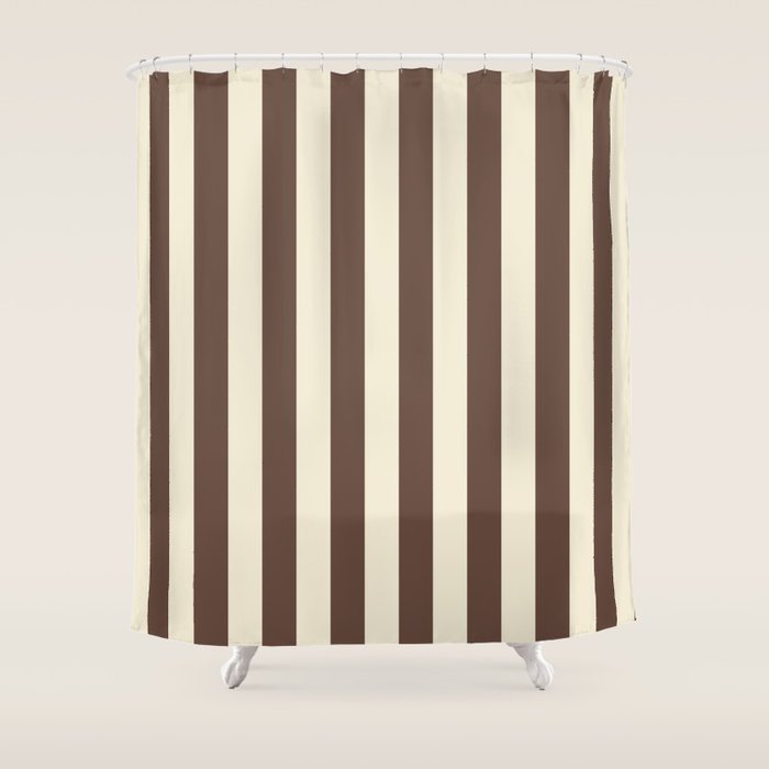 Stripes of Brown and Cream Shower Curtain Gallery Image 1