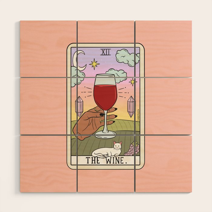 WINE READING (DARK) Wood Wall Art Gallery Image 1