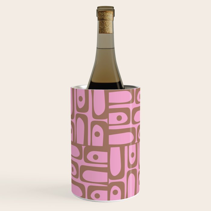 Mid Century Modern Piquet 4 Inspired by PANTONE 17 1230 Color of the Year Mocha Mousse Wine Chiller Gallery Image 2