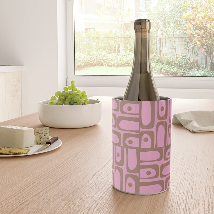 Mid Century Modern Piquet 4 Inspired by PANTONE 17 1230 Color of the Year Mocha Mousse Wine Chiller Gallery Image 4