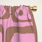 Mid Century Modern Piquet 4 Inspired by PANTONE 17 1230 Color of the Year Mocha Mousse Window Curtain Gallery Image 2
