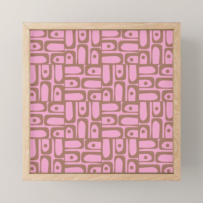 Mid Century Modern Piquet 4 Inspired by PANTONE 17 1230 Color of the Year Mocha Mousse Mini Art Print Gallery Image 1