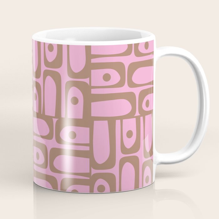 Mid Century Modern Piquet 4 Inspired by PANTONE 17 1230 Color of the Year Mocha Mousse Coffee Mug Gallery Image 1