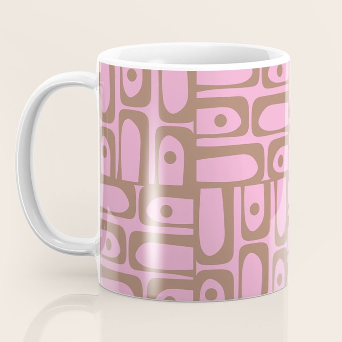 Mid Century Modern Piquet 4 Inspired by PANTONE 17 1230 Color of the Year Mocha Mousse Coffee Mug Gallery Image 3