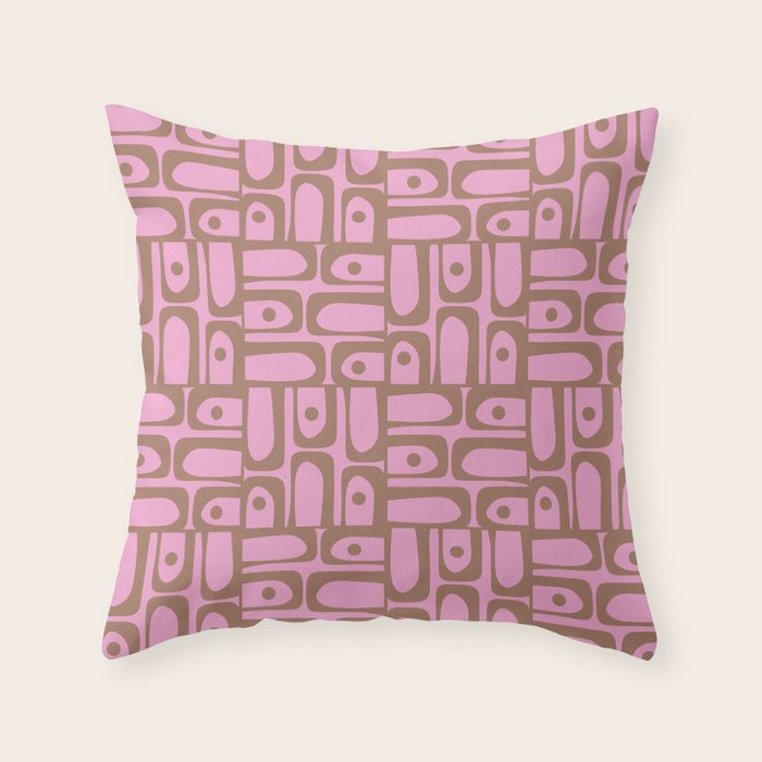 Mid Century Modern Piquet 4 Inspired by PANTONE 17 1230 Color of the Year Mocha Mousse Throw Pillow Gallery Image 6