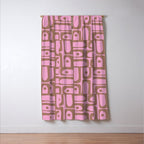 Mid Century Modern Piquet 4 Inspired by PANTONE 17 1230 Color of the Year Mocha Mousse Window Curtain Gallery Image 3