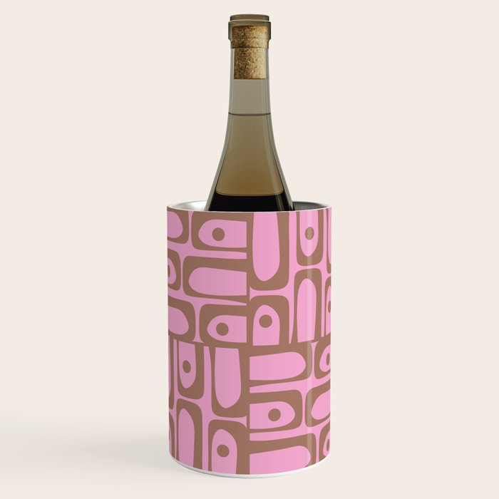 Mid Century Modern Piquet 4 Inspired by PANTONE 17 1230 Color of the Year Mocha Mousse Wine Chiller Gallery Image 1