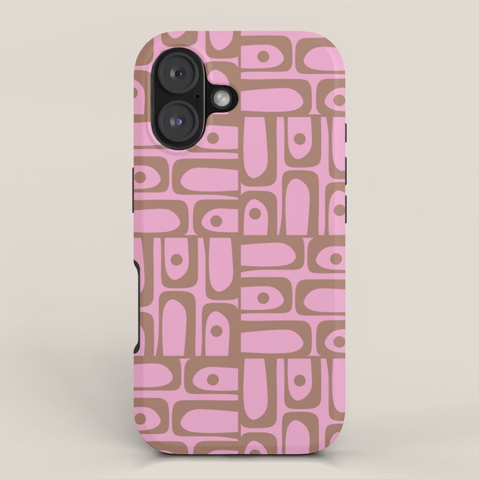 Mid Century Modern Piquet 4 Inspired by PANTONE 17 1230 Color of the Year Mocha Mousse iPhone Case Gallery Image 1