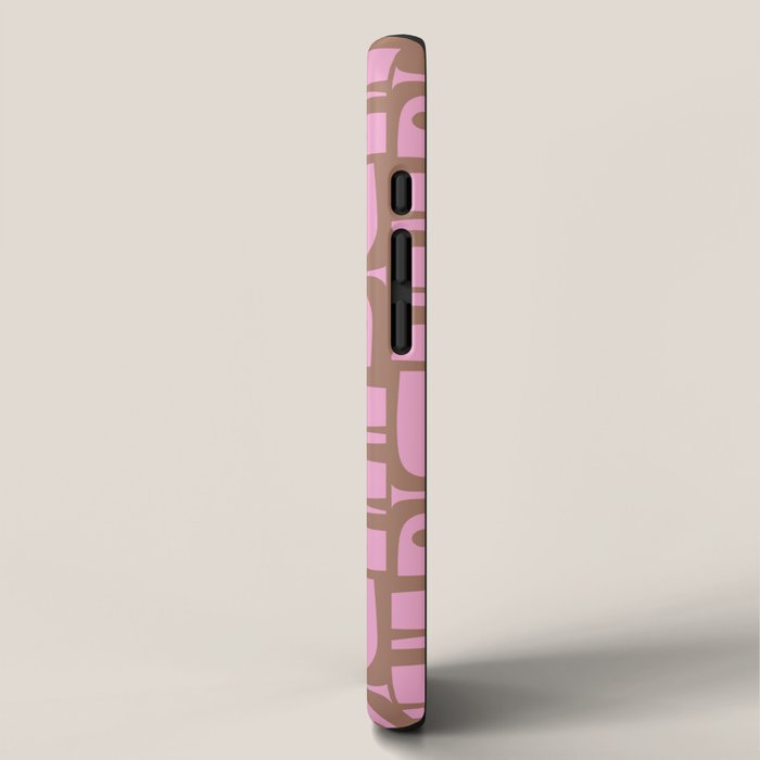 Mid Century Modern Piquet 4 Inspired by PANTONE 17 1230 Color of the Year Mocha Mousse iPhone Case Gallery Image 2