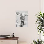 Romans!  Citizens!  Trolls!  Bad boyfriends!  Neo-conservatives we present to you The Birds of Springs humorous blond housewife giving the middle finger (the bird) black and white photograph - photography - photographs by Vitalik Radko Poster Gallery Image 2
