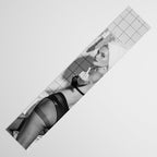 Romans!  Citizens!  Trolls!  Bad boyfriends!  Neo-conservatives we present to you The Birds of Springs humorous blond housewife giving the middle finger (the bird) black and white photograph - photography - photographs by Vitalik Radko Table Runner Gallery Image 3