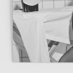 Romans!  Citizens!  Trolls!  Bad boyfriends!  Neo-conservatives we present to you The Birds of Springs humorous blond housewife giving the middle finger (the bird) black and white photograph - photography - photographs by Vitalik Radko Poster Gallery Image 3