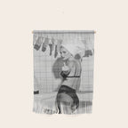 Romans!  Citizens!  Trolls!  Bad boyfriends!  Neo-conservatives we present to you The Birds of Springs humorous blond housewife giving the middle finger (the bird) black and white photograph - photography - photographs by Vitalik Radko Wall Hanging Gallery Image 1