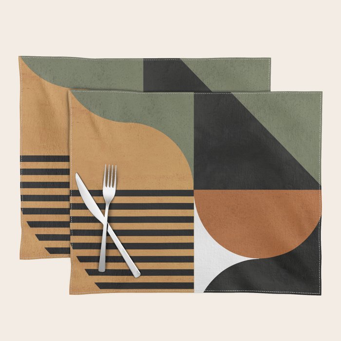 Bau Haus Mid Century 3 Placemat Gallery Image 1