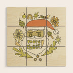 more cheer // retro santa // art by surfy birdy Wood Wall Art Gallery Image 1