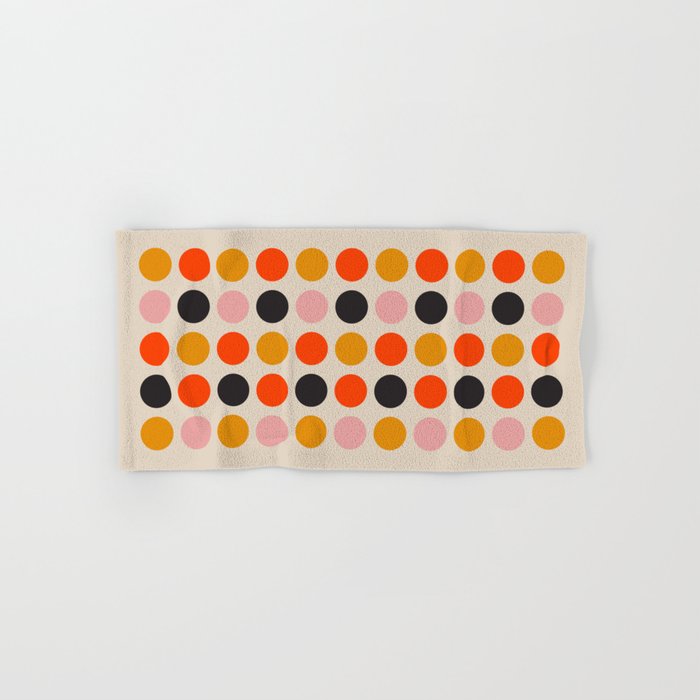 Retro Bauhaus Dots | 70s European Pattern Bath Towel Gallery Image 1