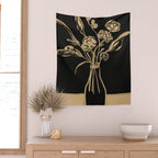 Minimalist Flowers In A Vase 5 Wall Tapestry Gallery Image 2