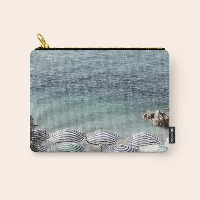 Seaside Patterns - Pastel Umbrella Coastal Print Carry All Pouch Gallery Image 1