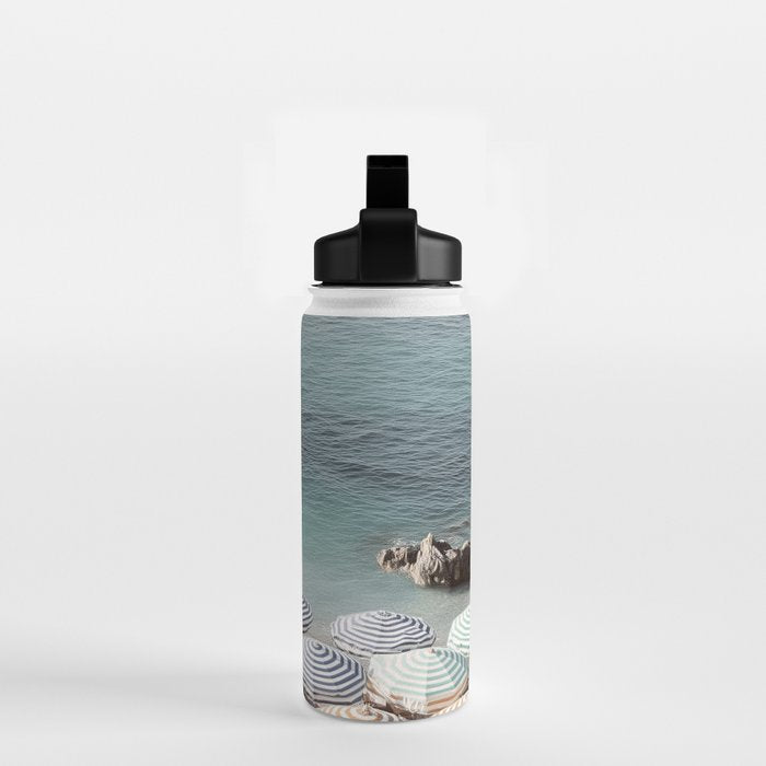 Seaside Patterns - Pastel Umbrella Coastal Print Water Bottle Gallery Image 2