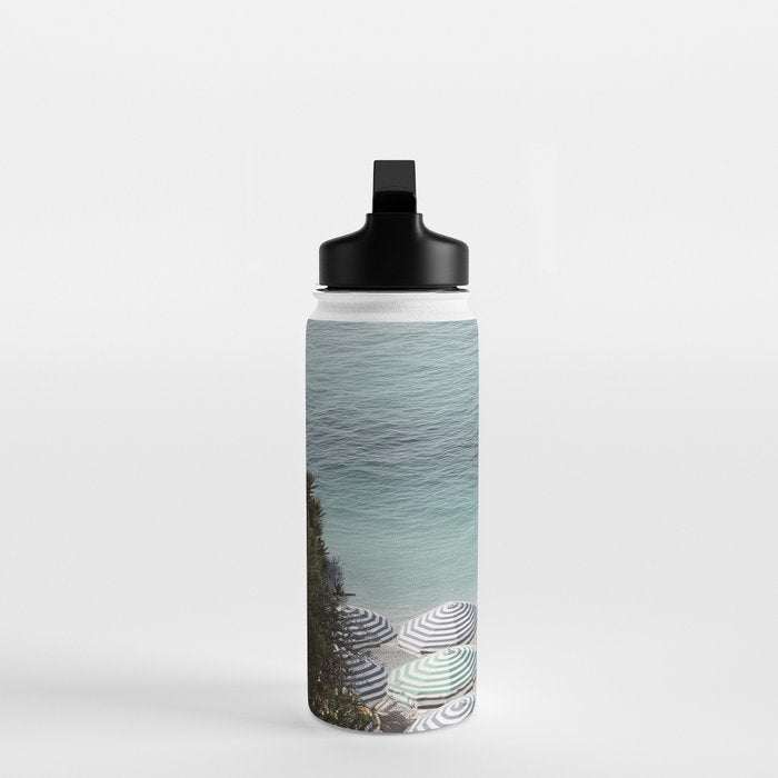 Seaside Patterns - Pastel Umbrella Coastal Print Water Bottle Gallery Image 3