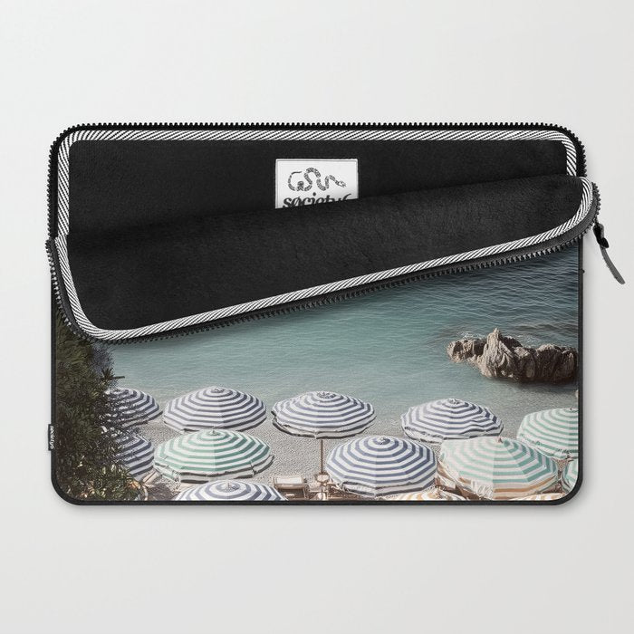 Seaside Patterns - Pastel Umbrella Coastal Print Laptop Sleeve Gallery Image 2
