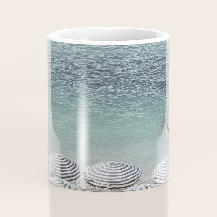 Seaside Patterns - Pastel Umbrella Coastal Print Coffee Mug Gallery Image 4