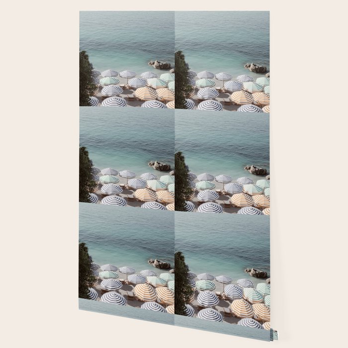 Seaside Patterns - Pastel Umbrella Coastal Print Wallpaper Gallery Image 2