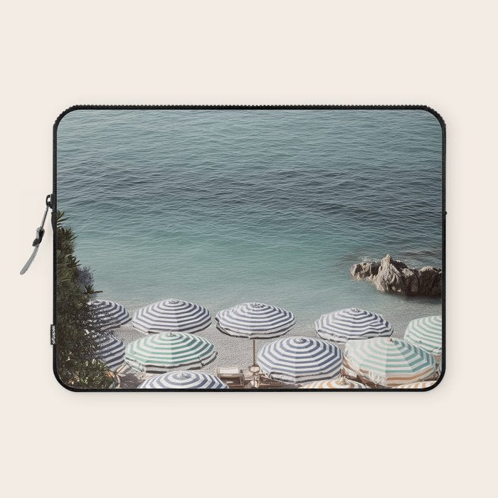 Seaside Patterns - Pastel Umbrella Coastal Print Laptop Sleeve Gallery Image 1