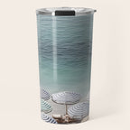 Seaside Patterns - Pastel Umbrella Coastal Print Travel Mug Gallery Image 1