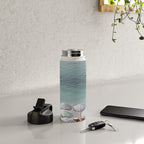 Seaside Patterns - Pastel Umbrella Coastal Print Water Bottle Gallery Image 4