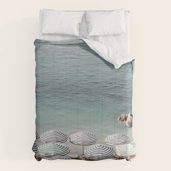 Seaside Patterns - Pastel Umbrella Coastal Print Comforter Gallery Image 6