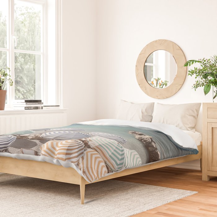 Seaside Patterns - Pastel Umbrella Coastal Print Duvet Cover Gallery Image 2