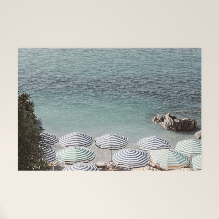 Seaside Patterns - Pastel Umbrella Coastal Print Welcome Mat Gallery Image 1