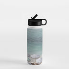 Seaside Patterns - Pastel Umbrella Coastal Print Water Bottle Gallery Image 1